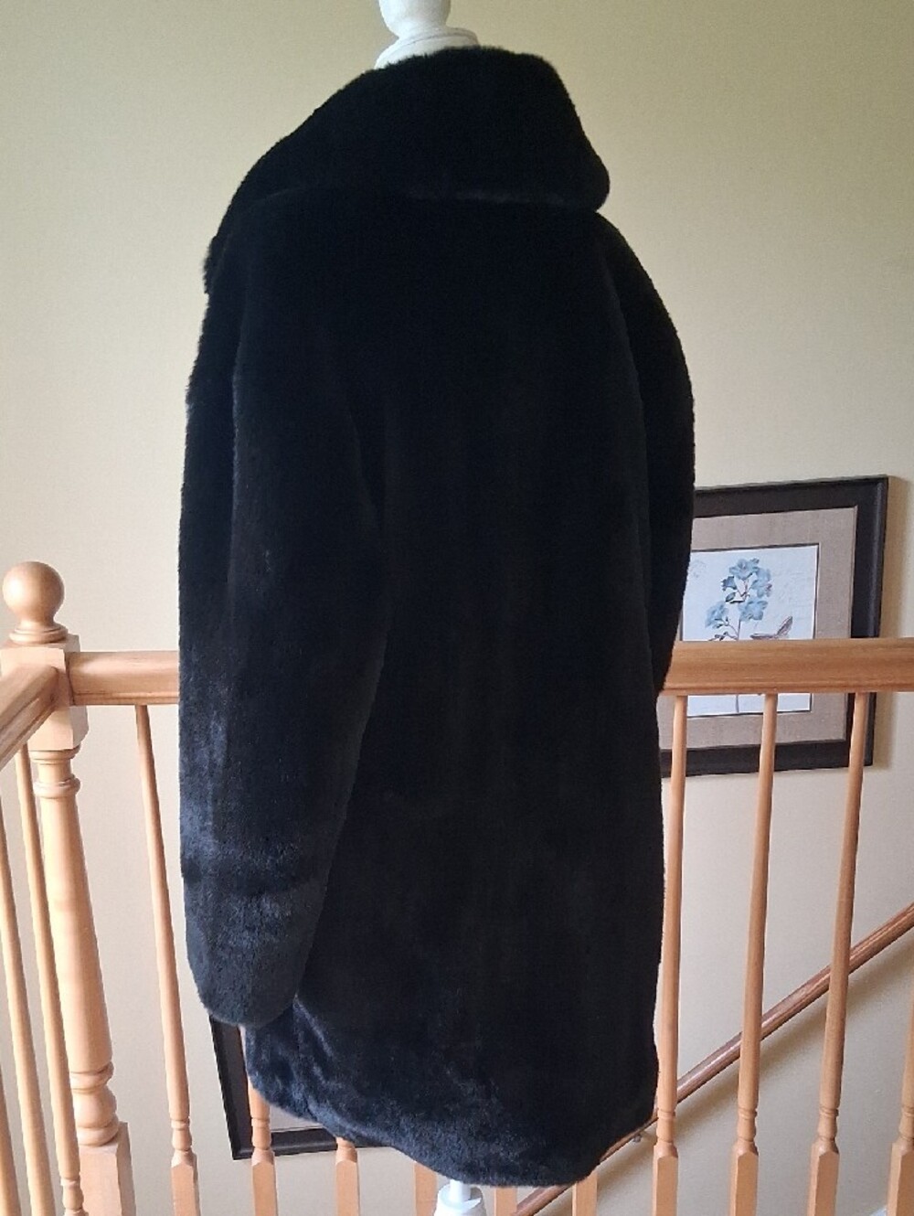 BCBGMaxAzria Black Faux Fur Coat - Picture 3 of 11